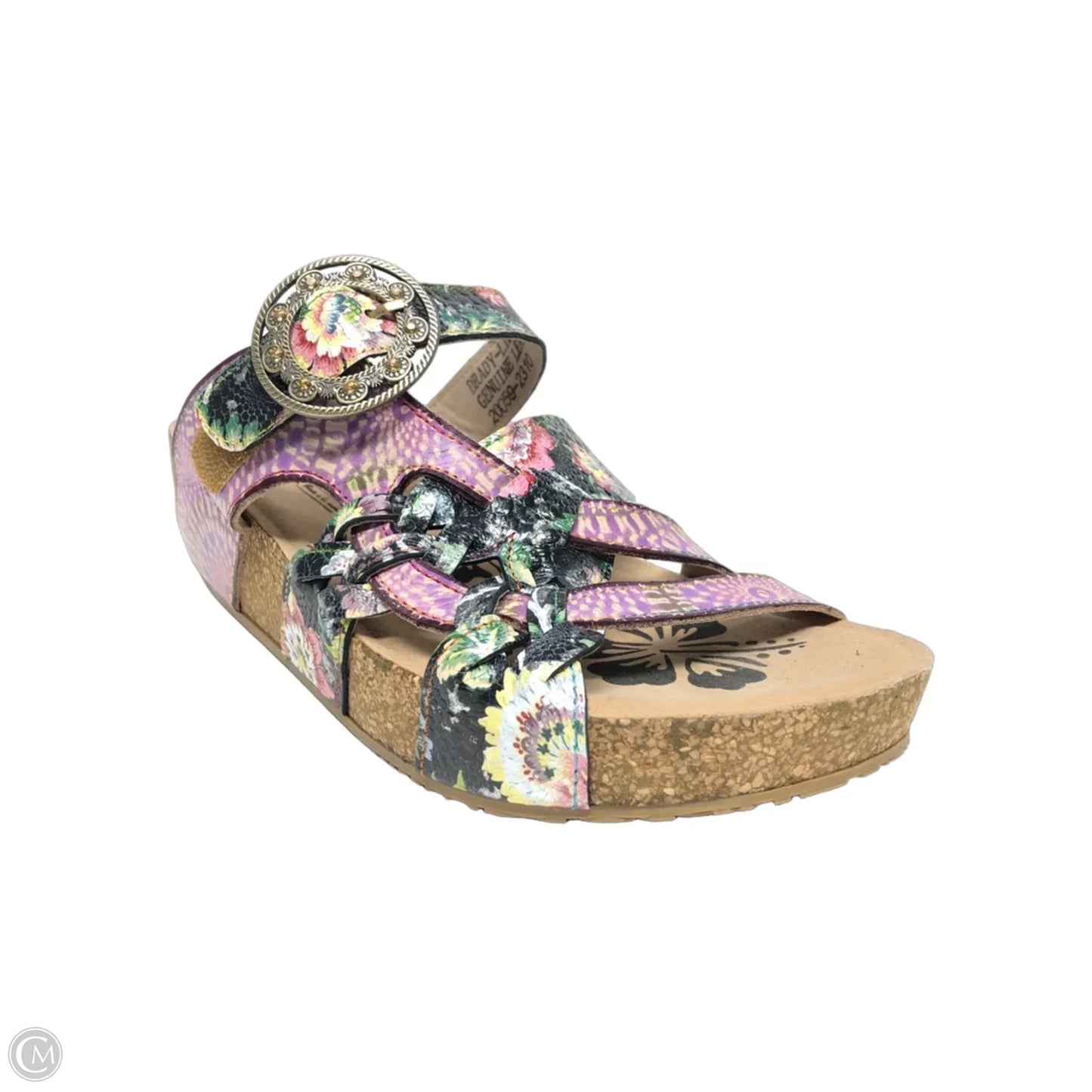 Sandals Heels Wedge By Spring Step In Floral Print, Size: 6.5
