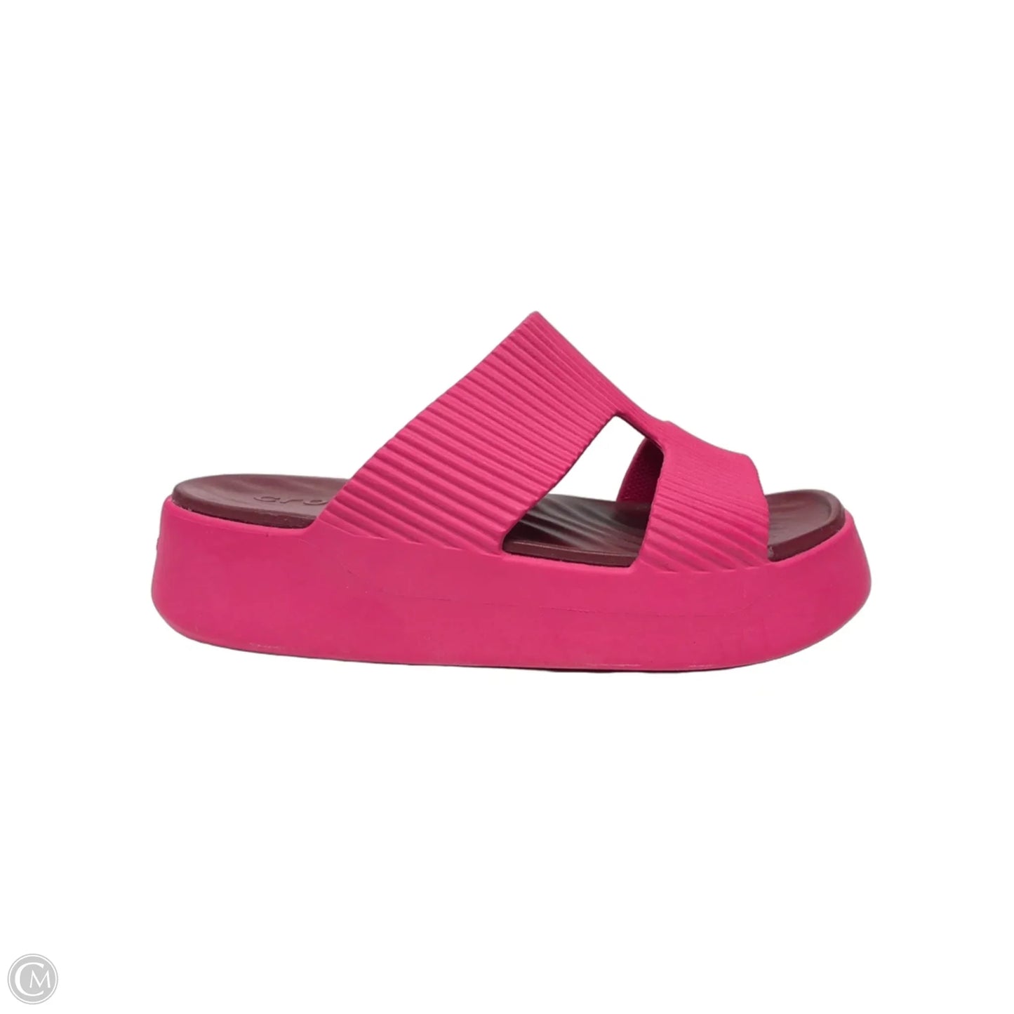 Sandals Heels Platform By Crocs In Pink, Size: 7