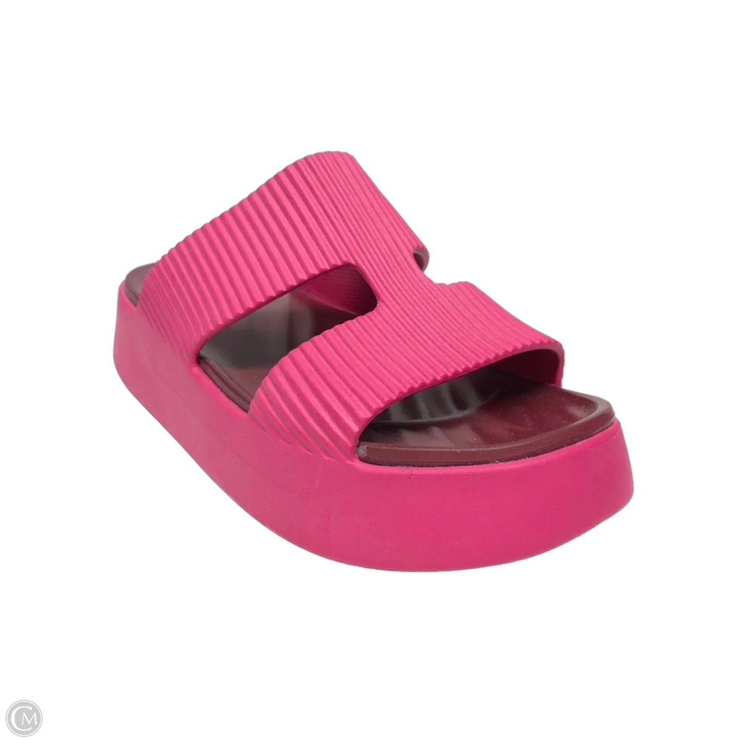 Sandals Heels Platform By Crocs In Pink, Size: 7