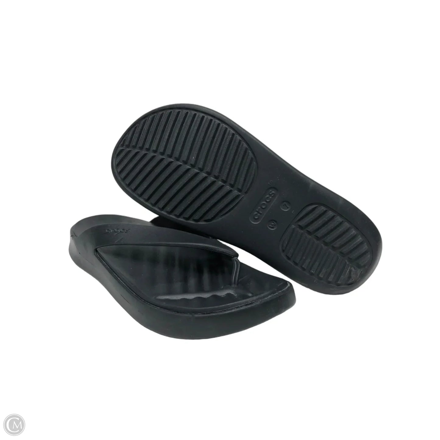 Sandals Flip Flops By Crocs In Black, Size: 7