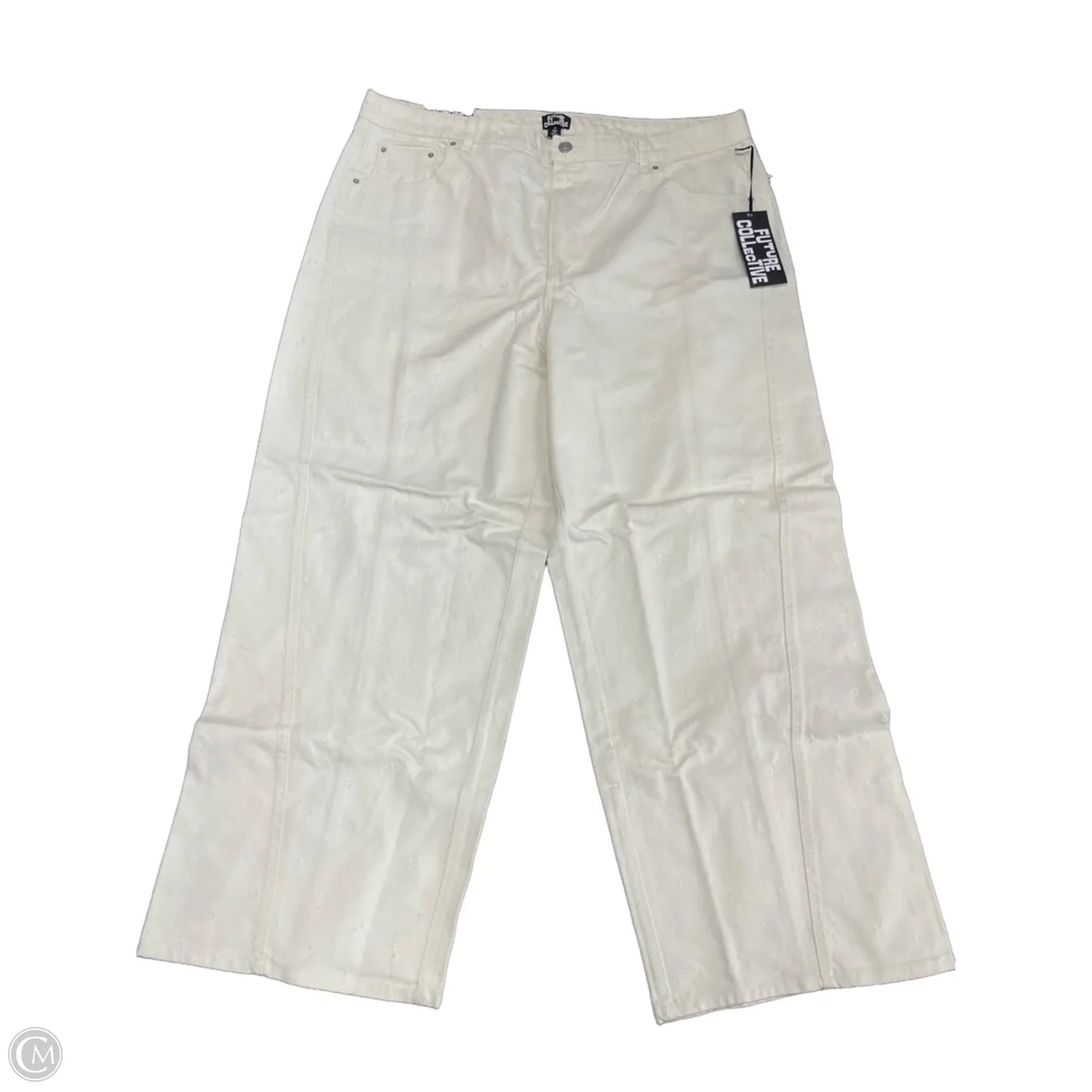 Jeans Wide Leg By Future Collective In Beige, Size: 18