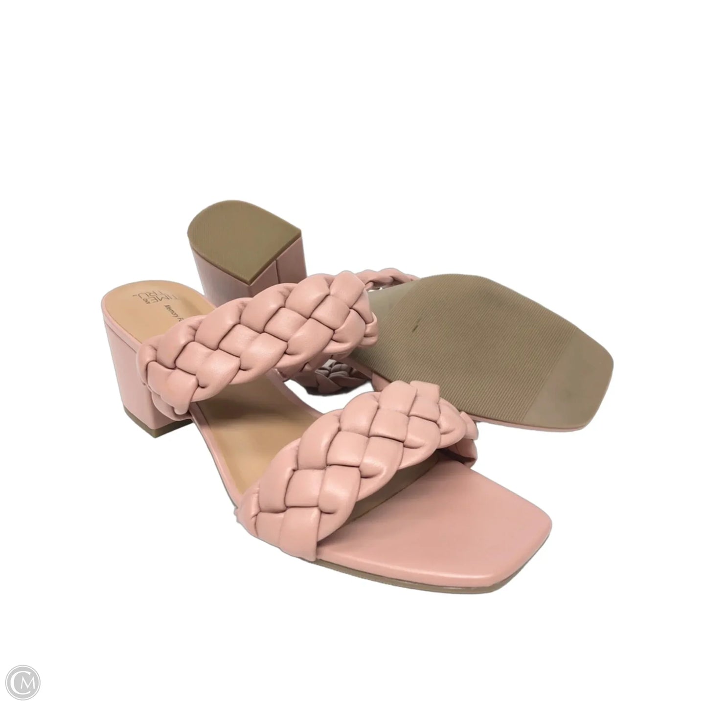 Sandals Heels Block By Time And Tru In Pink, Size: 10