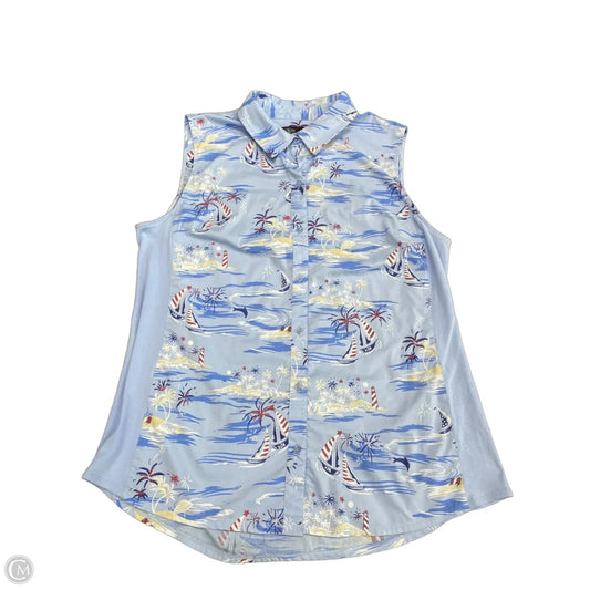 Top Sleeveless By Kim Rogers In Blue, Size: L