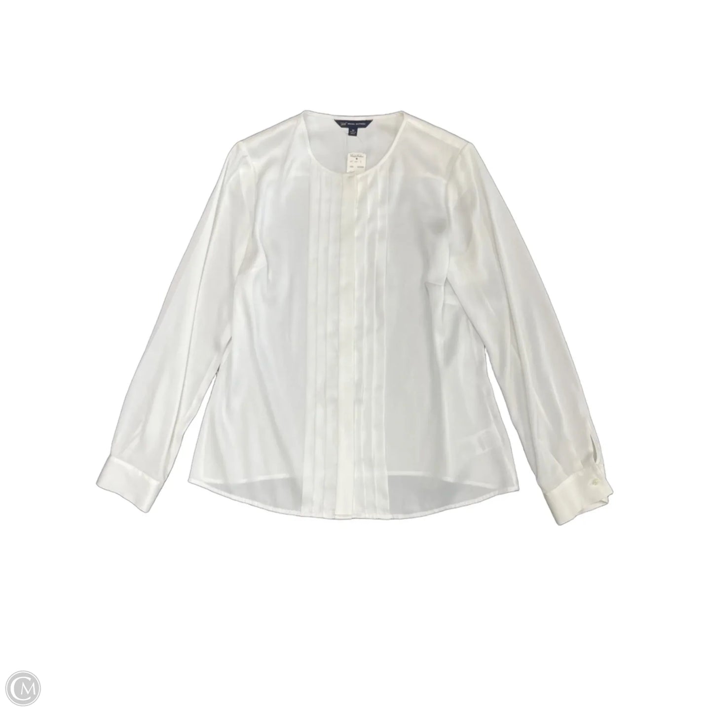 Blouse Long Sleeve By Brooks Brothers In Ivory, Size: 10