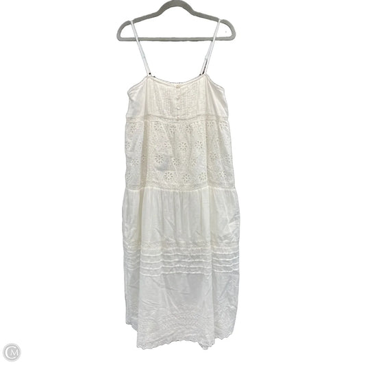 Dress Casual Midi By Lucky Brand In Ivory, Size: M