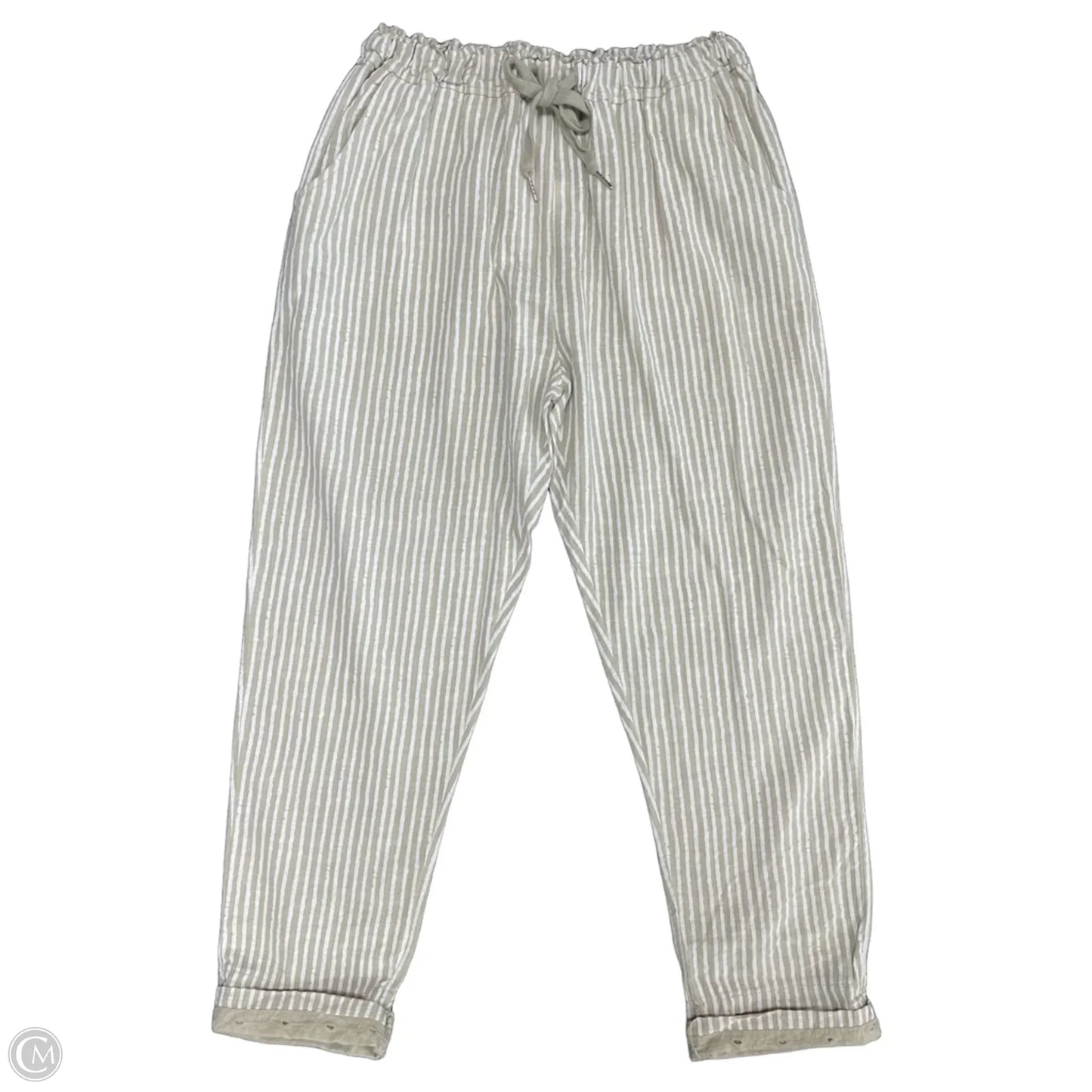 Pants Linen By Cme In Beige, Size: M