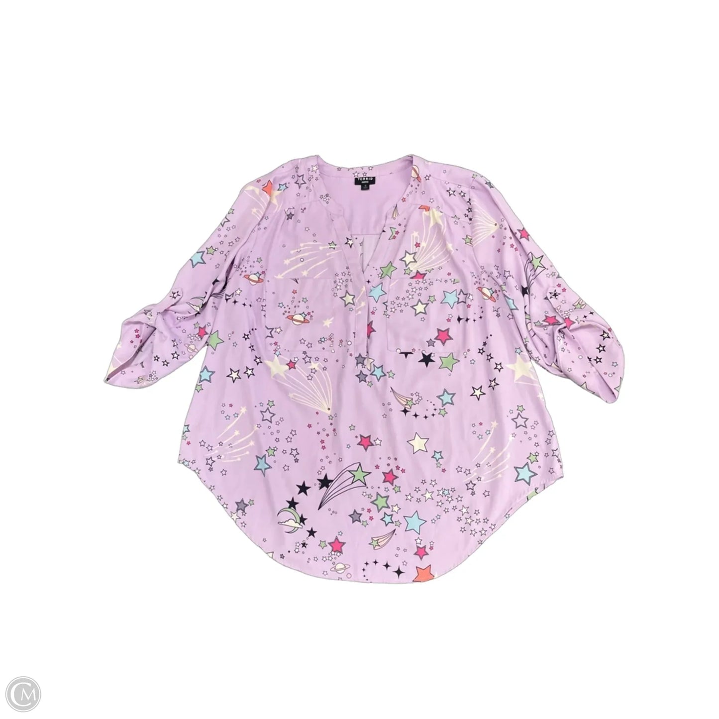 Top 3/4 Sleeve By Torrid In Purple, Size: L