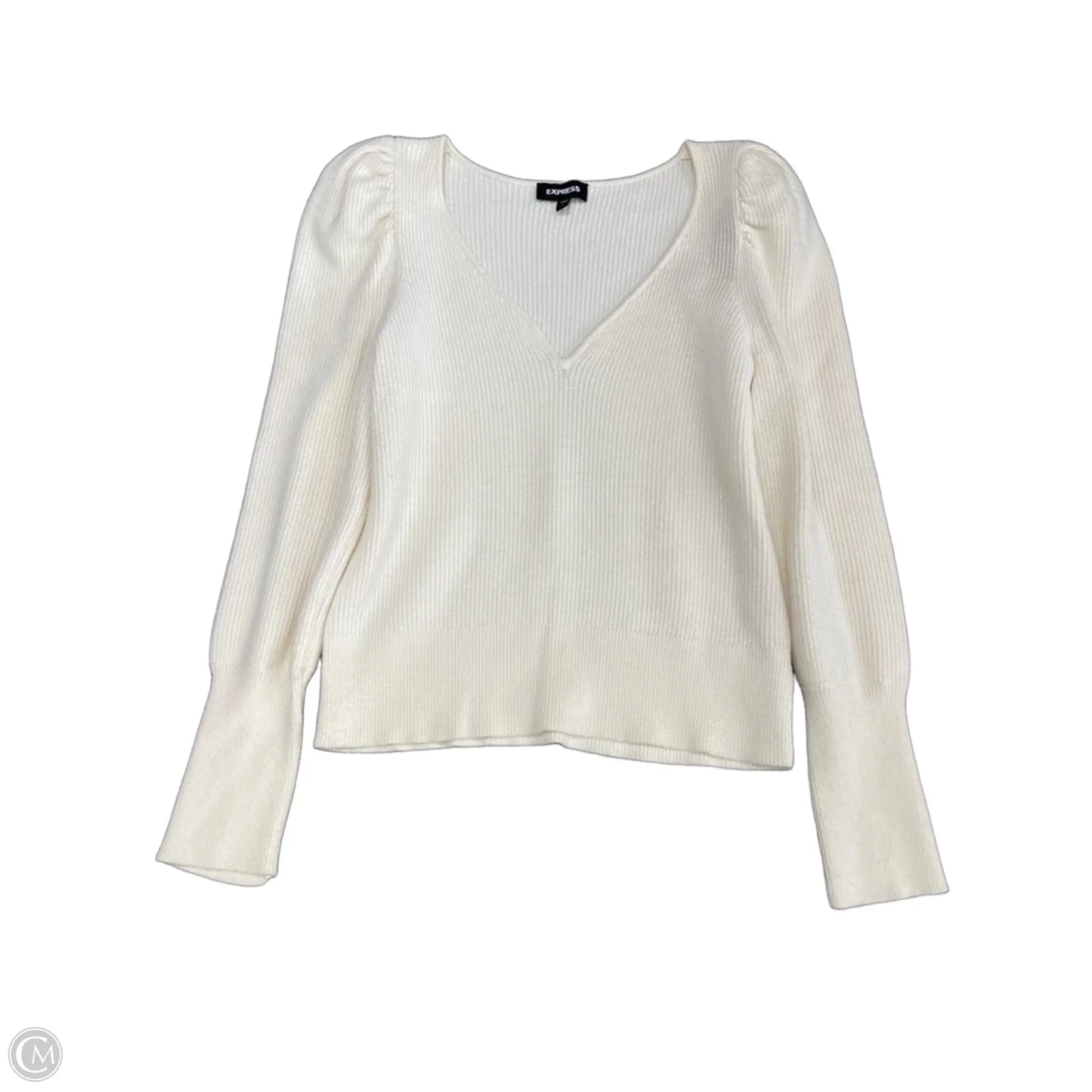 Sweater By Express In Cream, Size: L