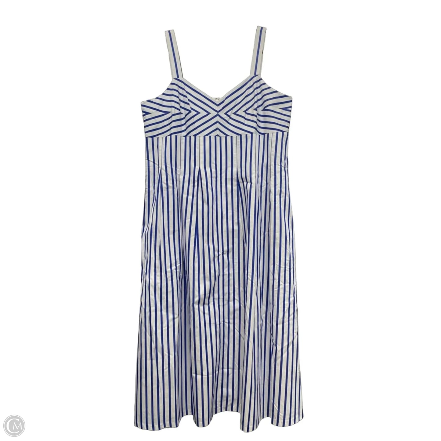 Dress Casual Midi By Talbots In Blue & White, Size: 16