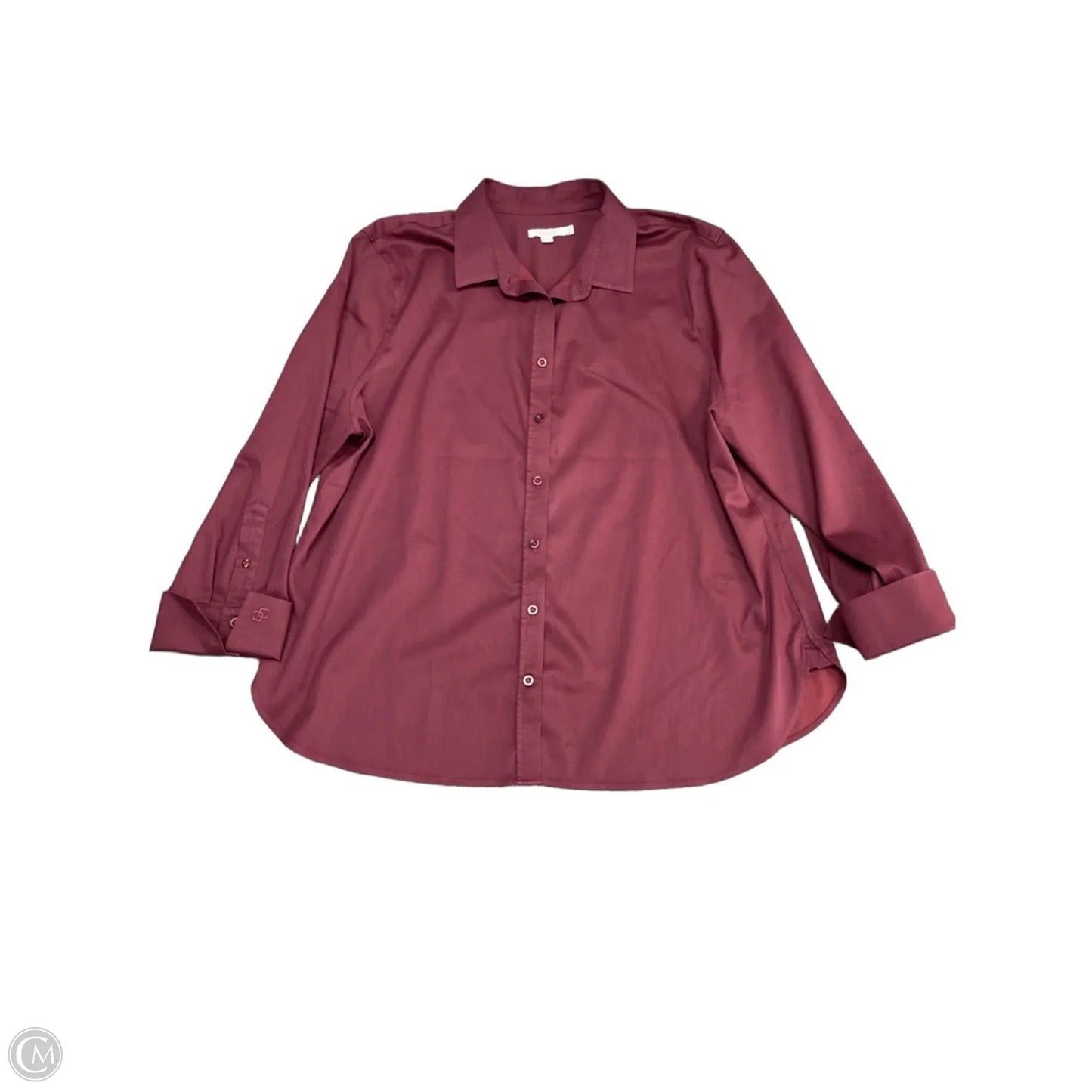 Top Long Sleeve By Chicos In Maroon, Size: 18