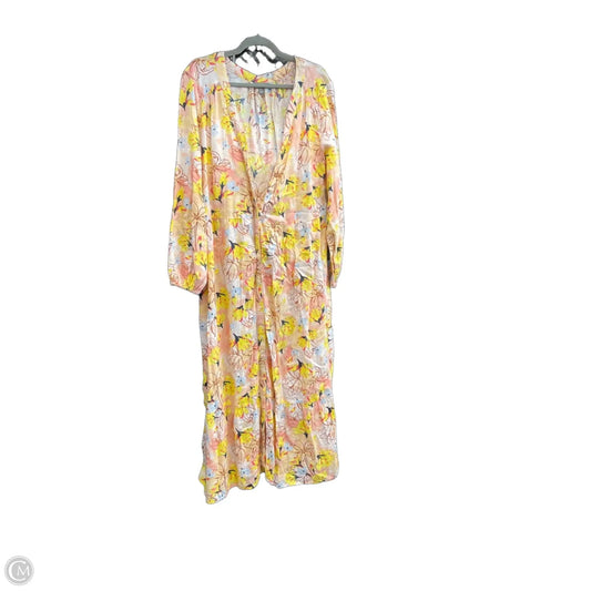 Dress Casual Midi By Style And Company In Pink & Yellow, Size: Xl
