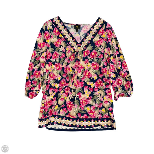 Top Long Sleeve By Jm Collections In Floral Print, Size: M