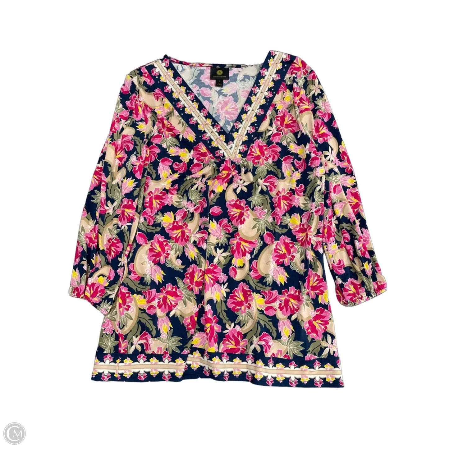 Top Long Sleeve By Jm Collections In Floral Print, Size: S