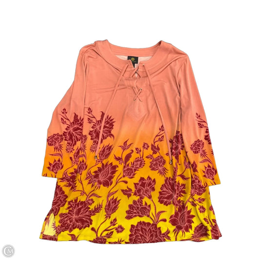 Tunic Long Sleeve By Jm Collections In Floral Print, Size: L