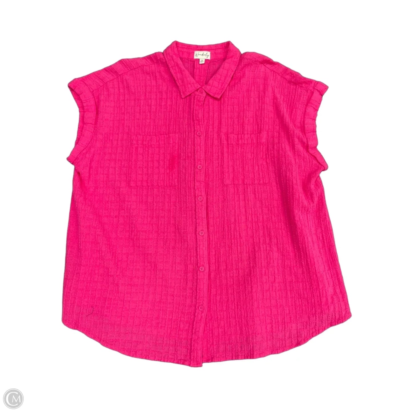 Top Short Sleeve By Wonderly In Pink, Size: 2x