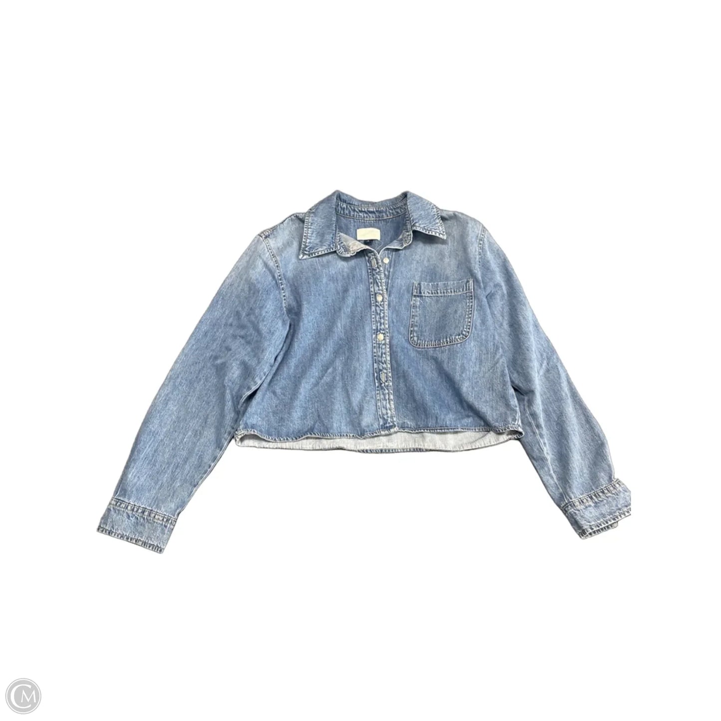 Top Long Sleeve By Universal Thread In Blue Denim, Size: M