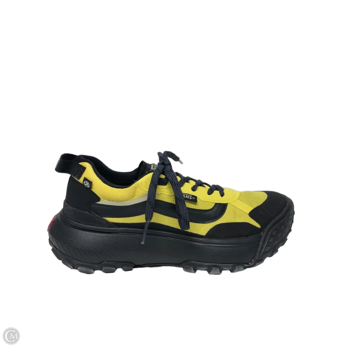 Shoes Athletic By Vans In Black & Yellow, Size: 6.5