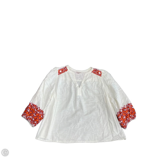 Tunic 3/4 Sleeve By Knox Rose In Cream & Red, Size: Xl