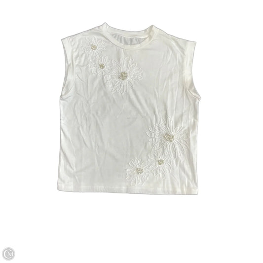 Top Sleeveless By Clothes Mentor In White, Size: M