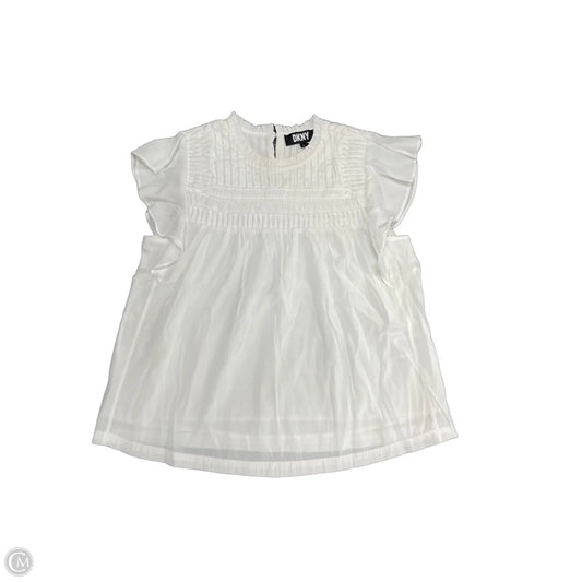 Top Short Sleeve By Dkny In White, Size: M