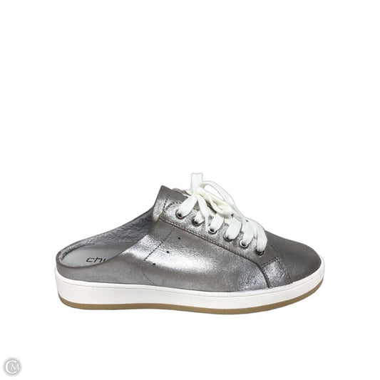 Shoes Sneakers By Chicos In Silver, Size: 8