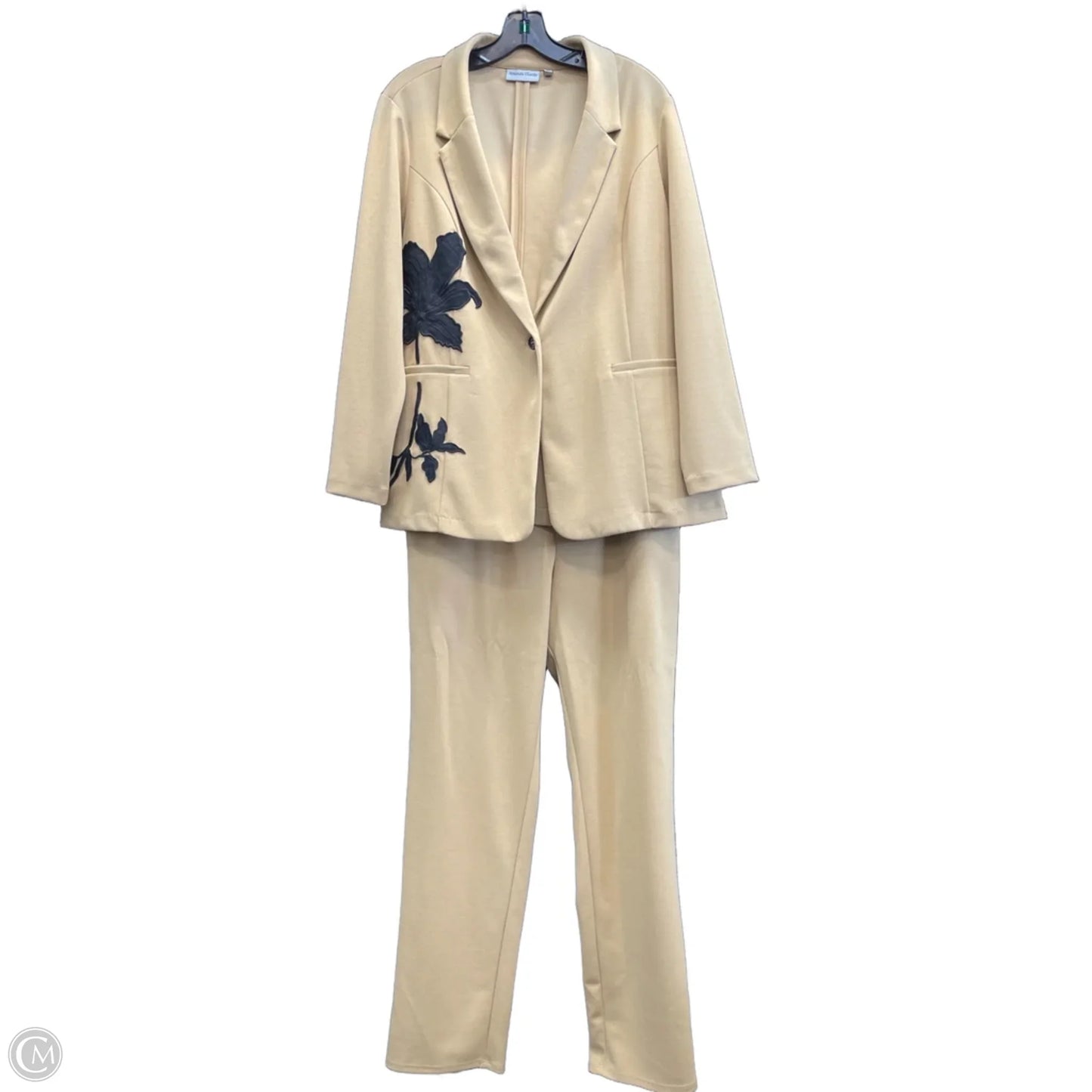 Pants Suit 2pc By Cme In Tan, Size: Xl