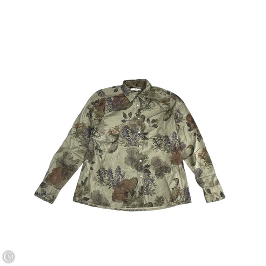 Top Long Sleeve By Cmb In Green, Size: L