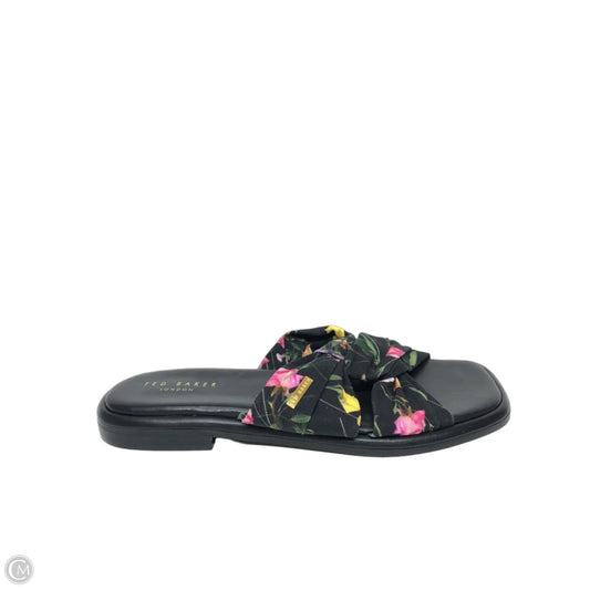 Sandals Flats By Ted Baker In Floral Print, Size: 7
