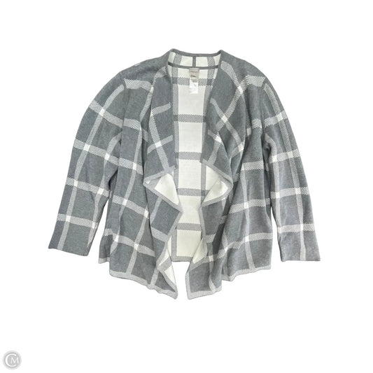 Sweater Cardigan By Chicos In Grey, Size: Xxl