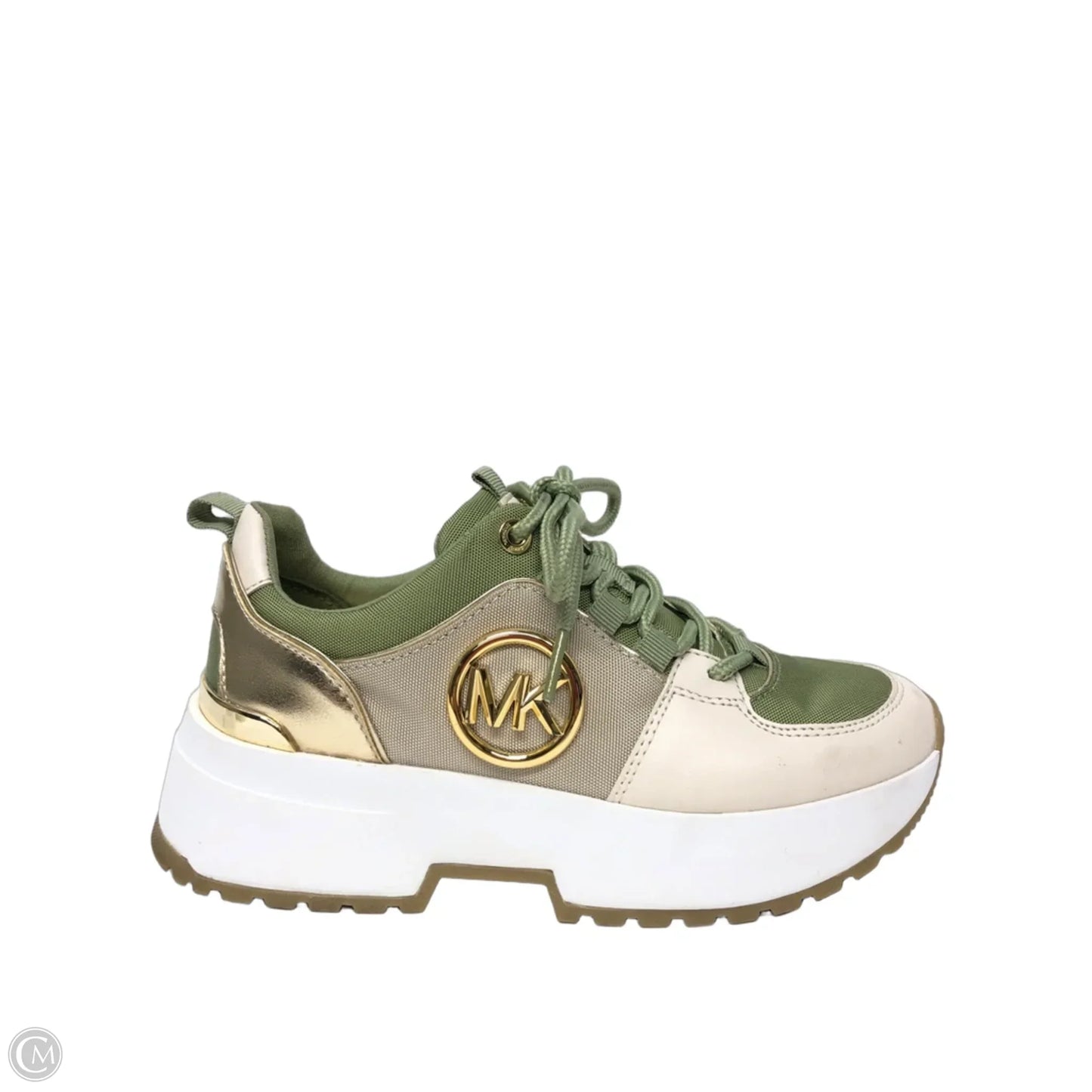 Shoes Sneakers By Michael By Michael Kors In Green & Tan, Size: 5.5