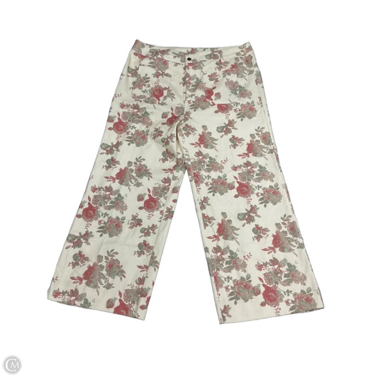 Pants Cropped By Entro In Floral Print, Size: 2x