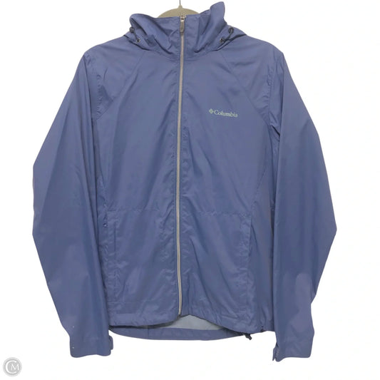Jacket Windbreaker By Columbia In Blue, Size: M