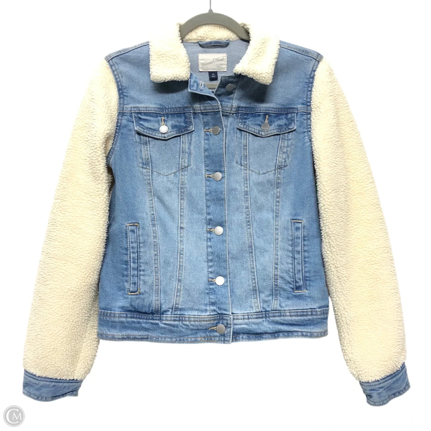 Jacket Denim By Universal Thread In Blue & Cream, Size: Xs