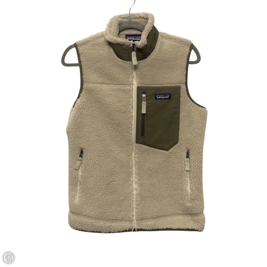 Vest Faux Fur & Sherpa By Patagonia In Cream & Green, Size: S