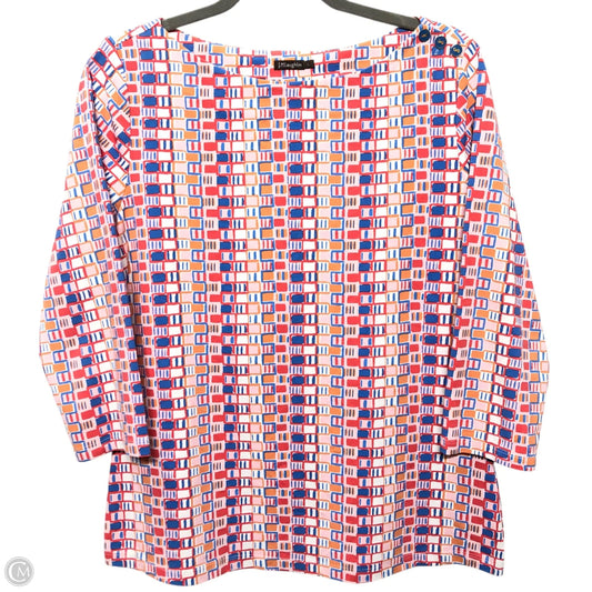 Top 3/4 Sleeve Basic By J Mclaughlin In Blue & Orange, Size: L