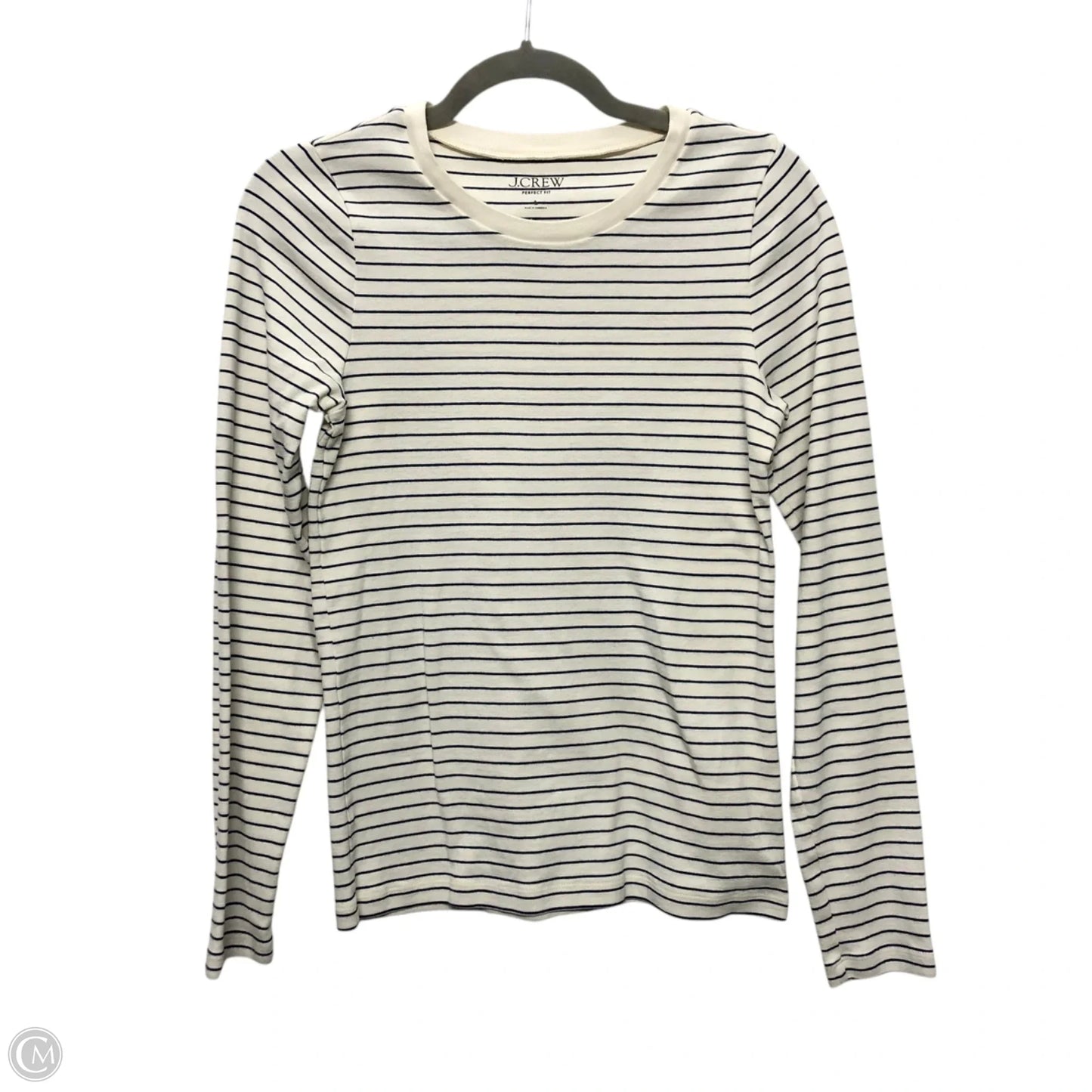 Top Long Sleeve Basic By J. Crew In Striped Pattern, Size: L