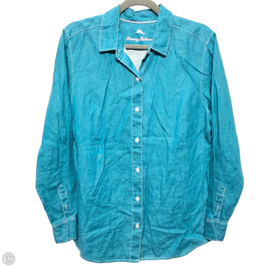 Top Long Sleeve By Tommy Bahama In Teal, Size: M
