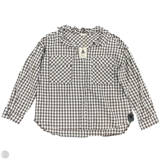 Top Long Sleeve By Easel In Brown, Size: L