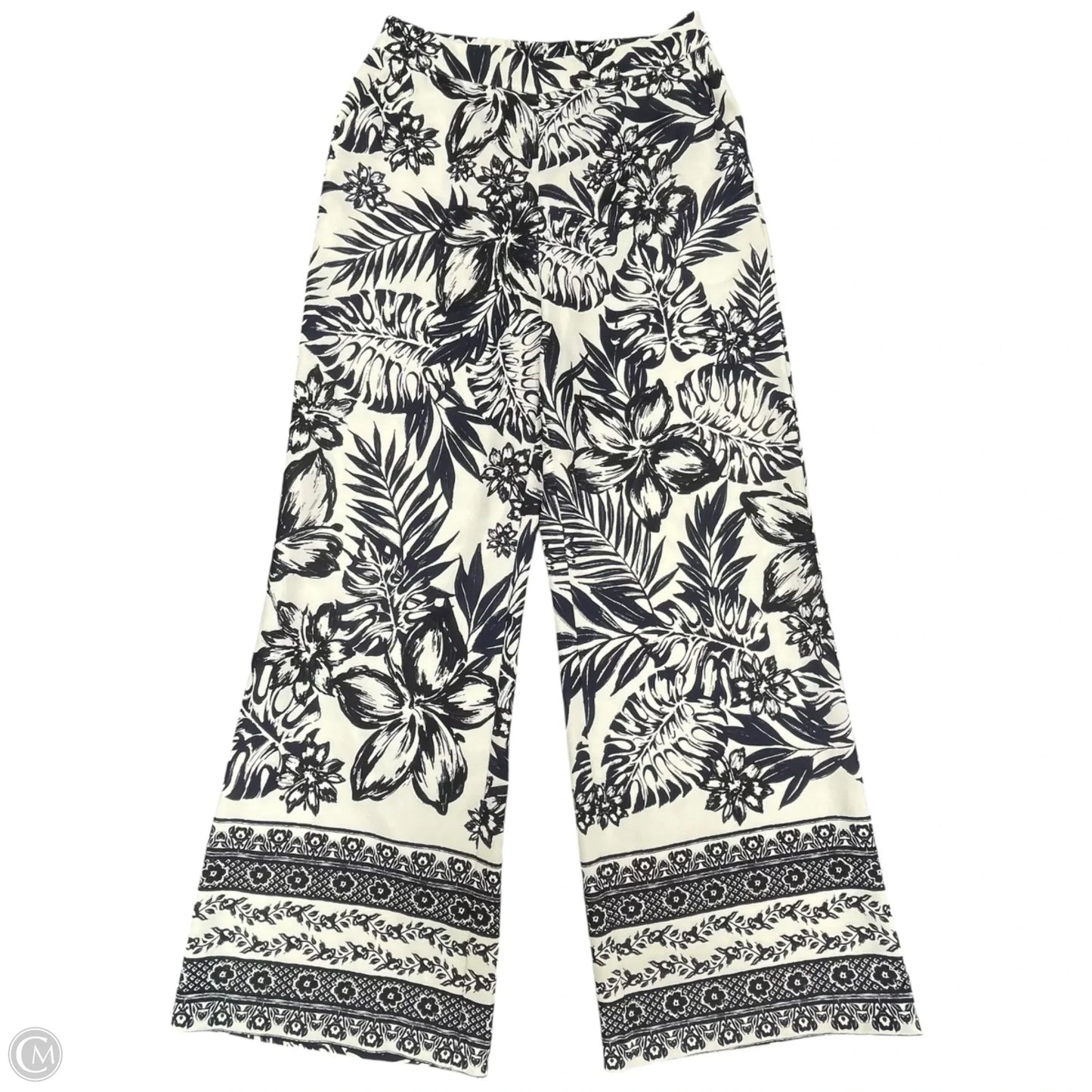 Pants Wide Leg By Alex Marie In Blue & White, Size: S