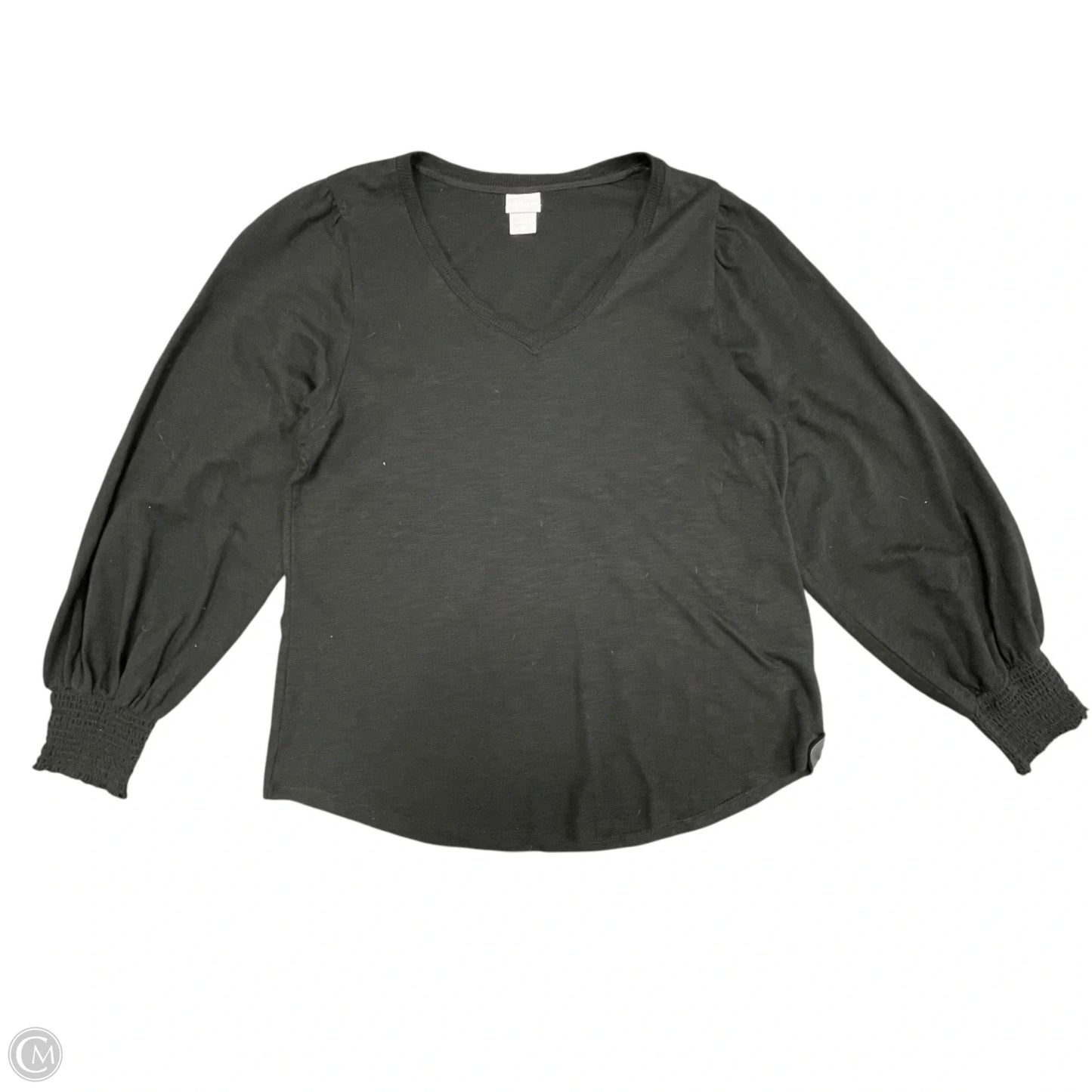 Top Long Sleeve By Chicos In Black, Size: M