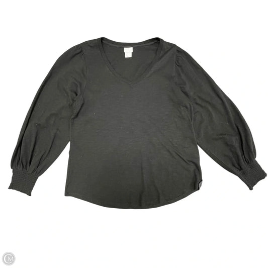 Top Long Sleeve By Chicos In Black, Size: M