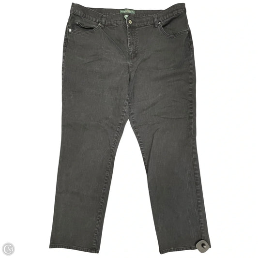 Jeans Straight By Lauren By Ralph Lauren In Black Denim, Size: 18