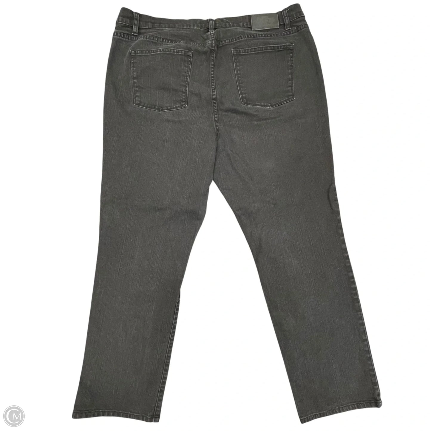 Jeans Straight By Lauren By Ralph Lauren In Black Denim, Size: 18