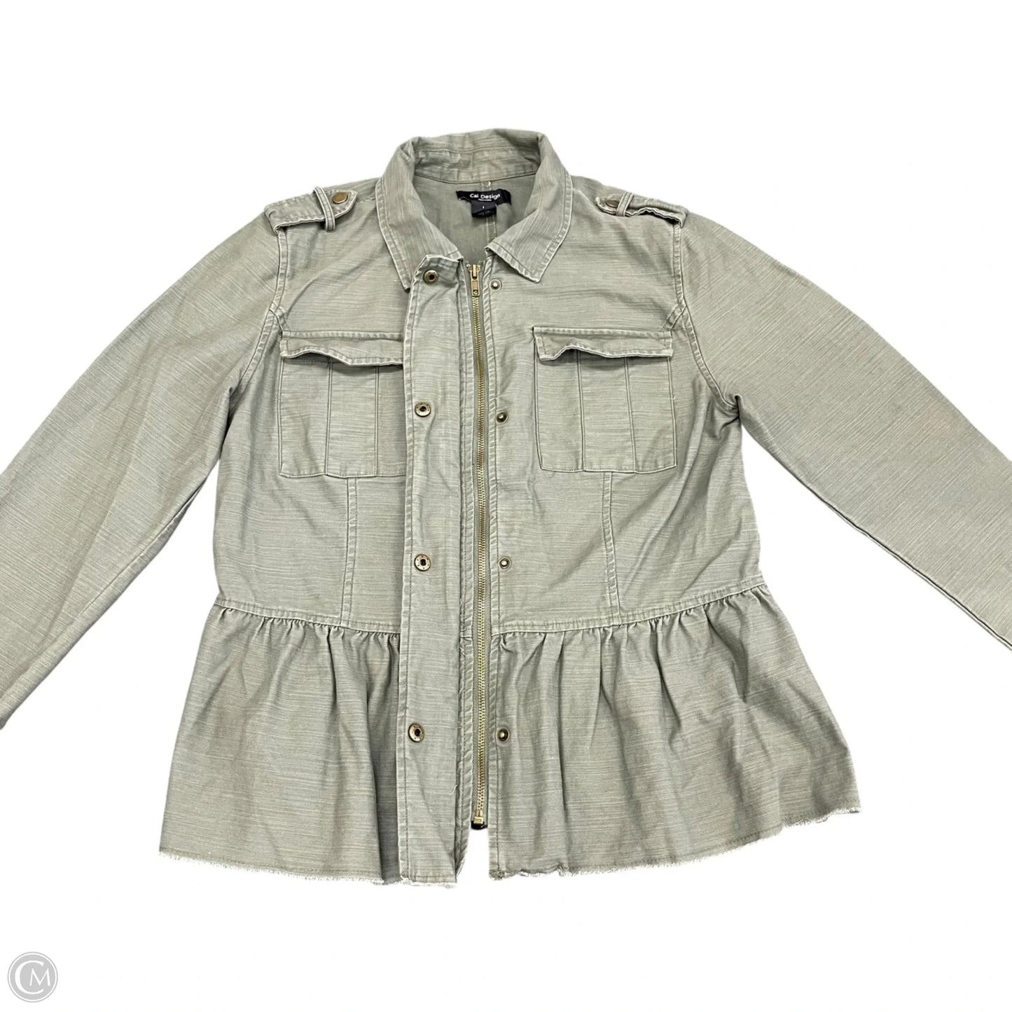 Jacket Utility By Clothes Mentor In Green, Size: L