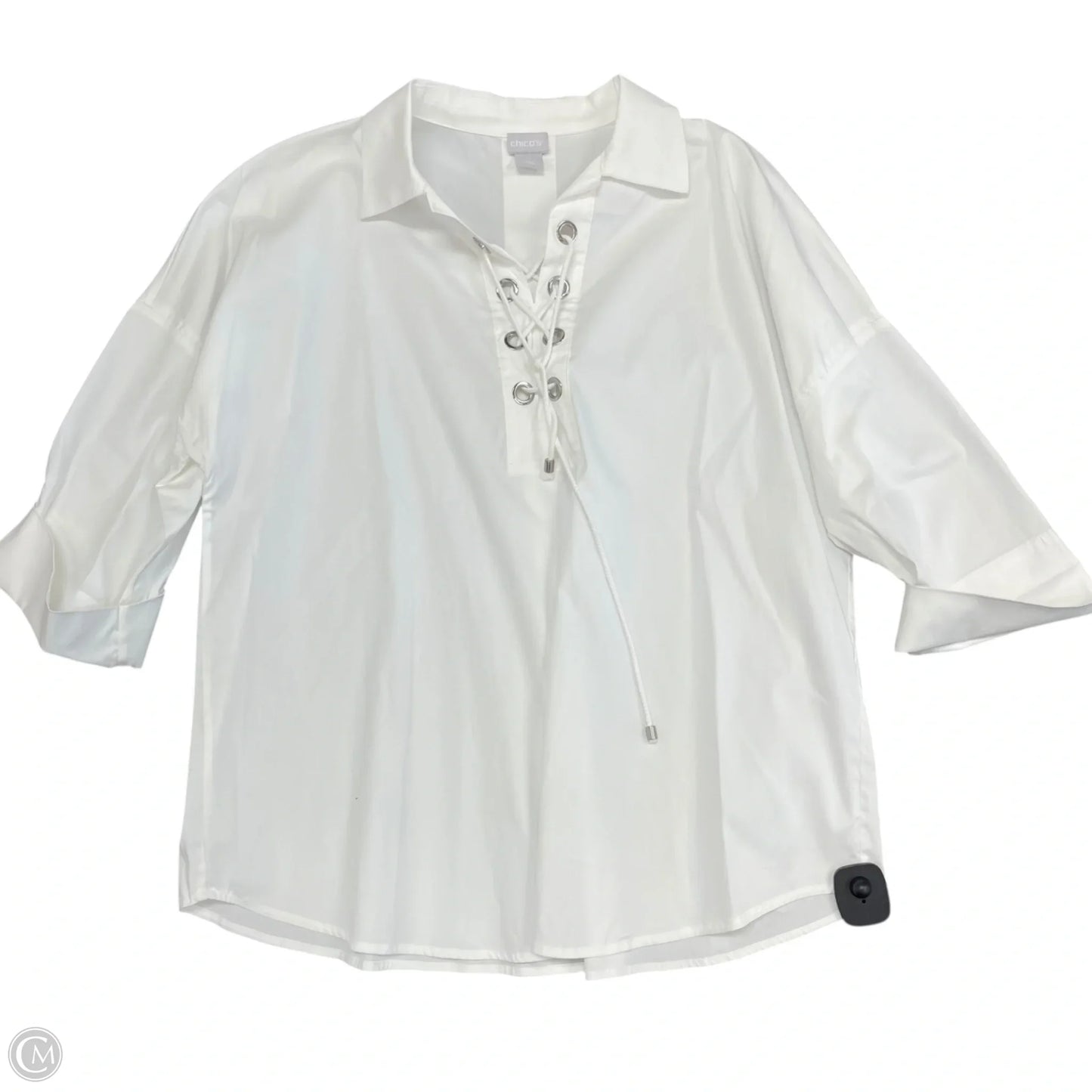 Tunic 3/4 Sleeve By Chicos In White, Size: L