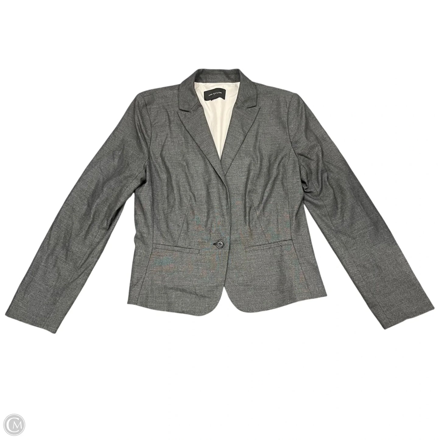 Blazer By Ann Taylor In Grey, Size: L