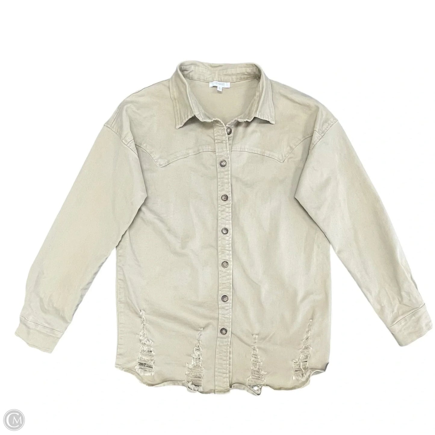 Jacket Shirt By Cmc In Tan, Size: M