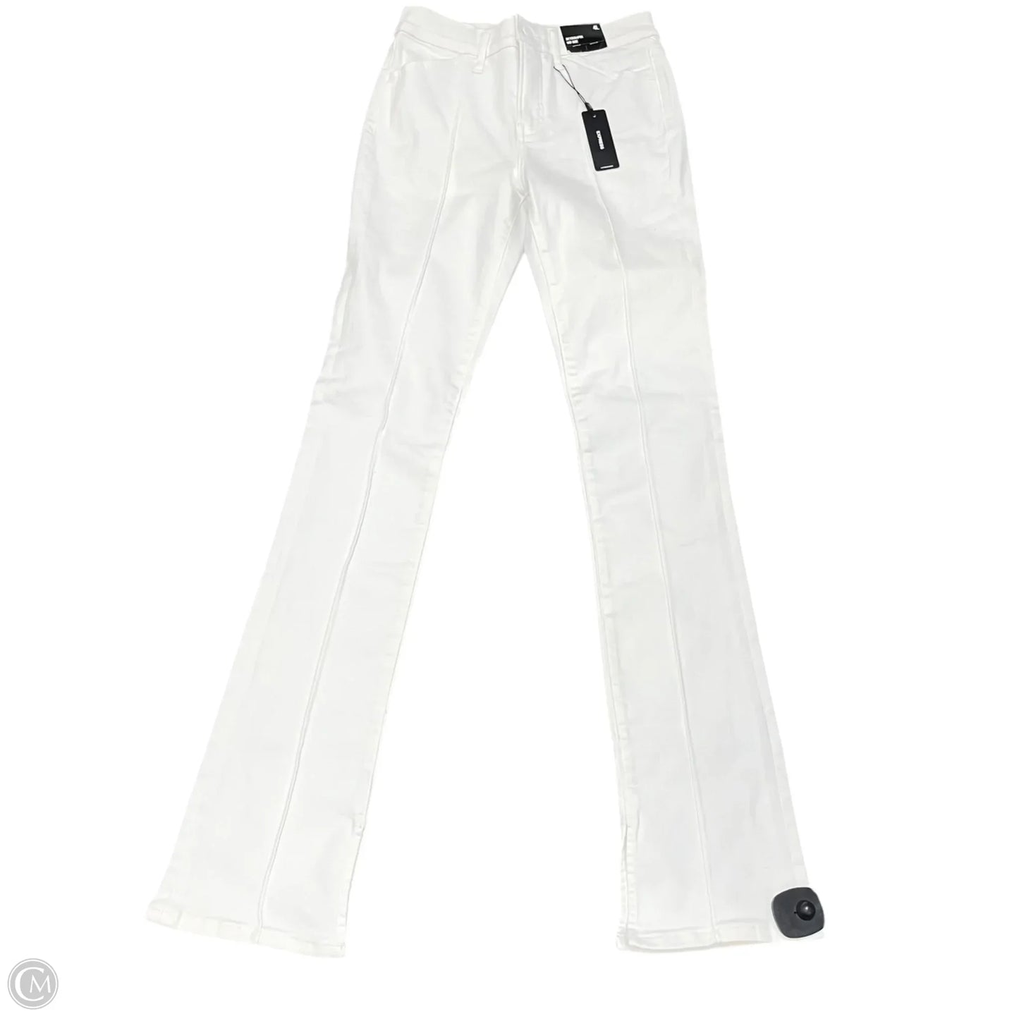 Jeans Boot Cut By Express In White Denim, Size: 4l