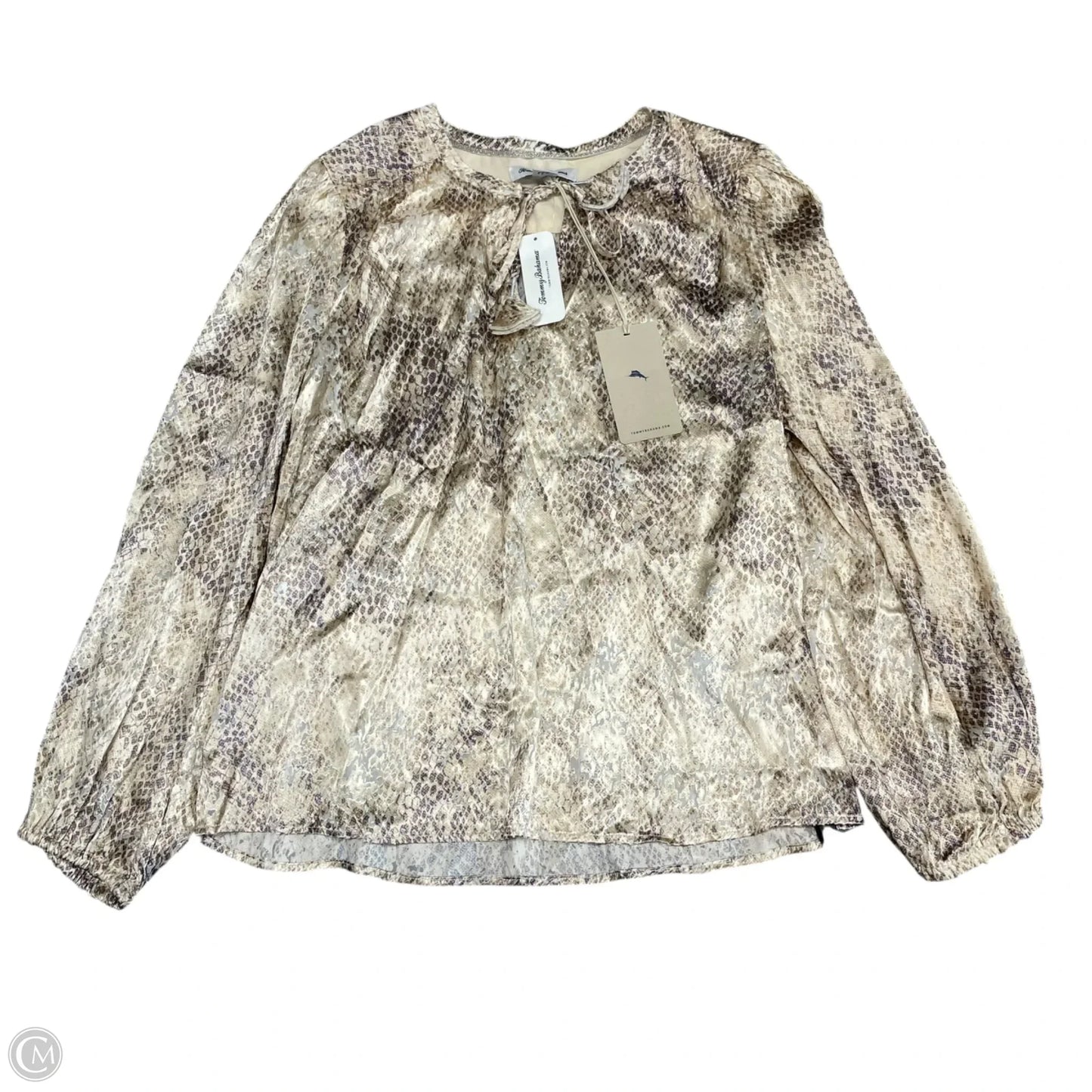 Blouse Long Sleeve By Tommy Bahama In Beige, Size: M