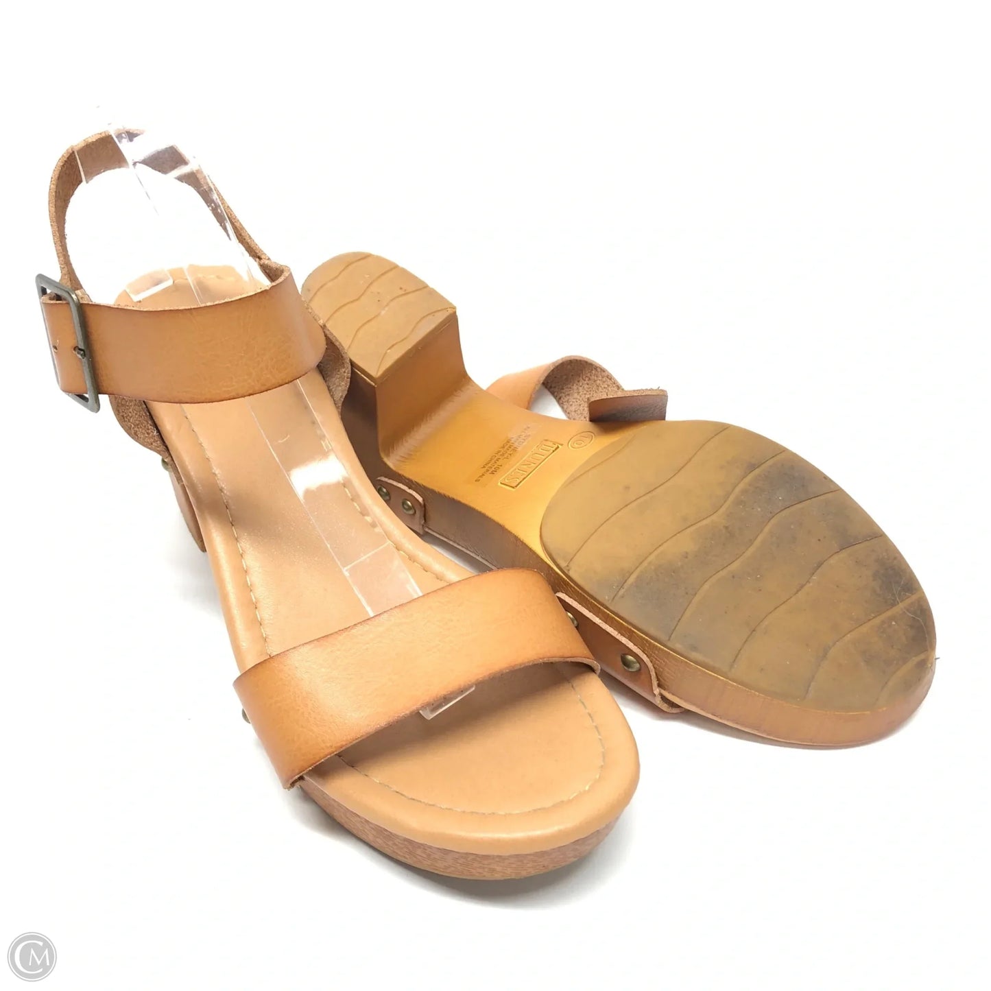 Sandals Heels Block By Cme In Tan, Size: 10